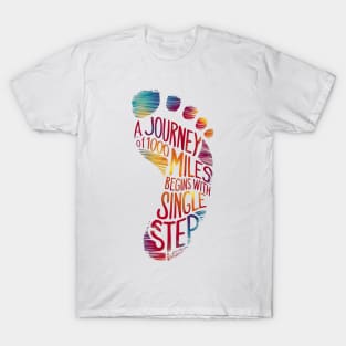 Footsteps of Inspiration: A Journey of 1000 Miles Typography Art T-Shirt